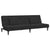 2-Seater Sofa Bed with Footstool Black Velvet