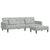 2-Seater Sofa Bed with Footstool Light Grey Velvet