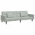 2-Seater Sofa Bed with Footstool Light Grey Velvet