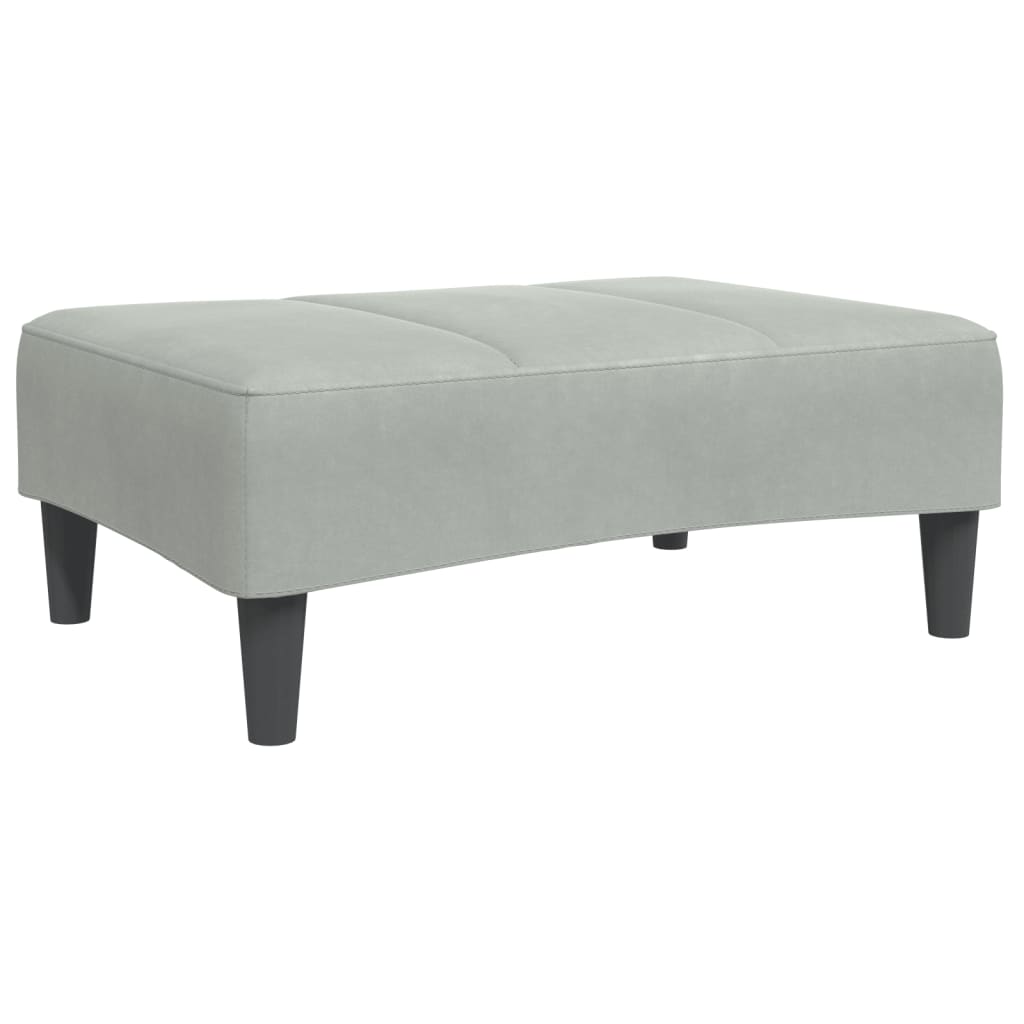 2-Seater Sofa Bed with Footstool Light Grey Velvet