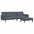 2-Seater Sofa Bed with Footstool Dark Grey Velvet