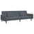 2-Seater Sofa Bed with Footstool Dark Grey Velvet