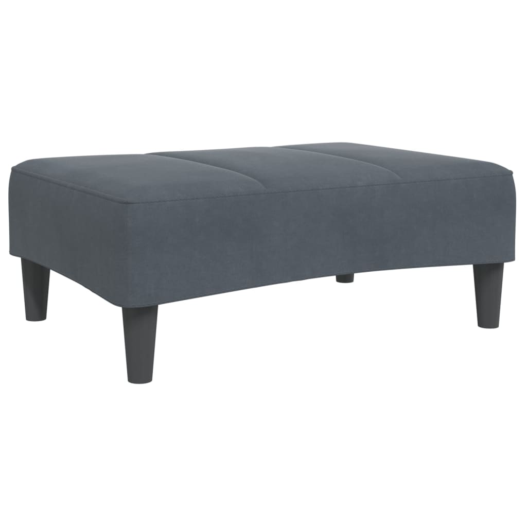 2-Seater Sofa Bed with Footstool Dark Grey Velvet