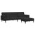 2-Seater Sofa Bed with Footstool Black Velvet