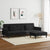 2-Seater Sofa Bed with Footstool Black Velvet