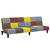 2-Seater Sofa Bed with Footstool Patchwork Fabric