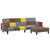 2-Seater Sofa Bed with Footstool Patchwork Fabric