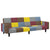 2-Seater Sofa Bed with Footstool Patchwork Fabric