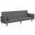 2-Seater Sofa Bed with Footstool Dark Grey Fabric