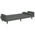 2-Seater Sofa Bed with Footstool Dark Grey Fabric