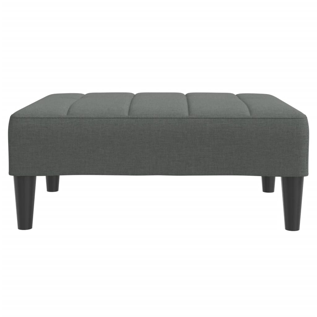 2-Seater Sofa Bed with Footstool Dark Grey Fabric