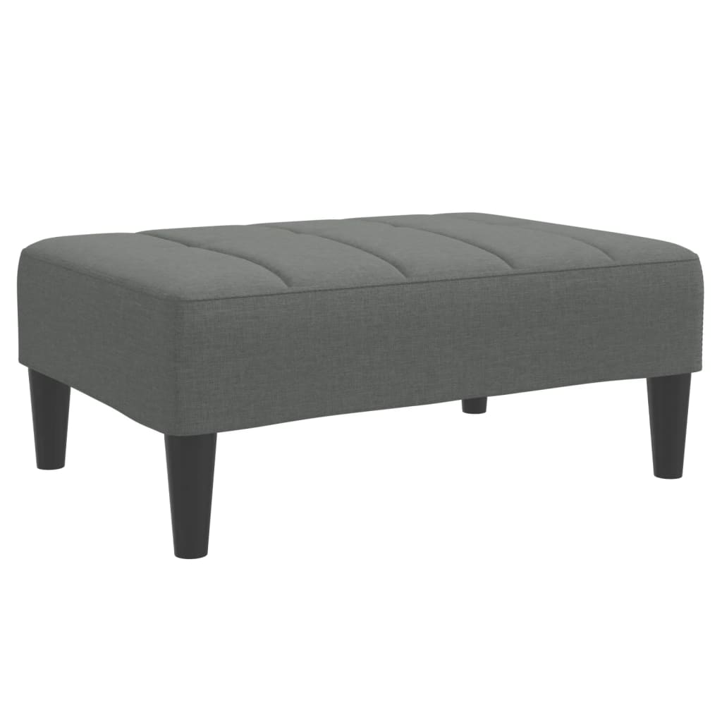 2-Seater Sofa Bed with Footstool Dark Grey Fabric