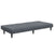 2-Seater Sofa Bed with Footstool Dark Grey Velvet