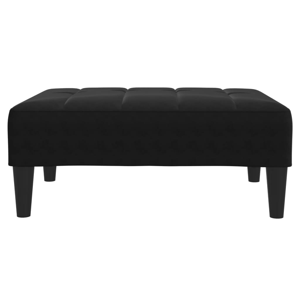 2-Seater Sofa Bed with Footstool Black Velvet