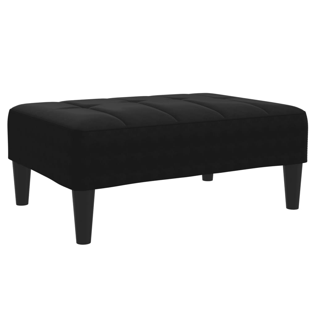 2-Seater Sofa Bed with Footstool Black Velvet