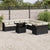 11 Piece Garden Sofa Set with Cushions Black Poly Rattan