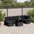 8 Piece Garden Sofa Set with Cushions Black Poly Rattan