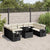 10 Piece Garden Sofa Set with Cushions Black Poly Rattan