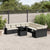 11 Piece Garden Sofa Set with Cushions Black Poly Rattan