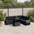 7 Piece Garden Sofa Set with Cushions Black Poly Rattan