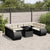 10 Piece Garden Sofa Set with Cushions Black Poly Rattan