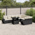 10 Piece Garden Sofa Set with Cushions Black Poly Rattan