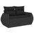 11 Piece Garden Sofa Set with Cushions Black Poly Rattan