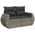 11 Piece Garden Sofa Set with Cushions Grey Poly Rattan