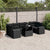 8 Piece Garden Sofa Set with Cushions Black Poly Rattan