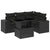 5 Piece Garden Sofa Set with Cushions Black Poly Rattan