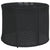 3 Piece Garden Sofa Set Half-Round Black Poly Rattan