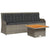 3 Piece Garden Lounge Set with Cushions Grey Poly Rattan