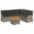 5 Piece Garden Lounge Set with Cushions Grey Poly Rattan