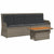 3 Piece Garden Lounge Set with Cushions Grey Poly Rattan