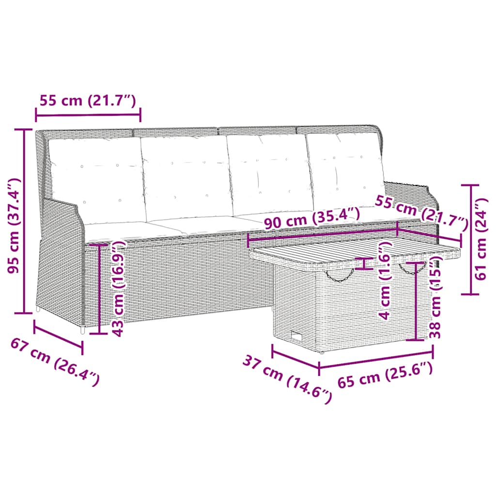 3 Piece Garden Lounge Set with Cushions Grey Poly Rattan