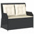 3 Piece Garden Lounge Set with Cushions Black Poly Rattan