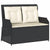 3 Piece Garden Lounge Set with Cushions Black Poly Rattan