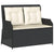 3 Piece Garden Lounge Set with Cushions Black Poly Rattan