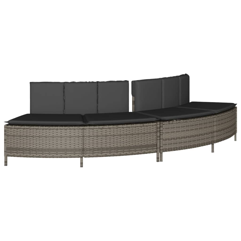 Hot Tub Surround Grey Poly Rattan and Solid Wood Acacia