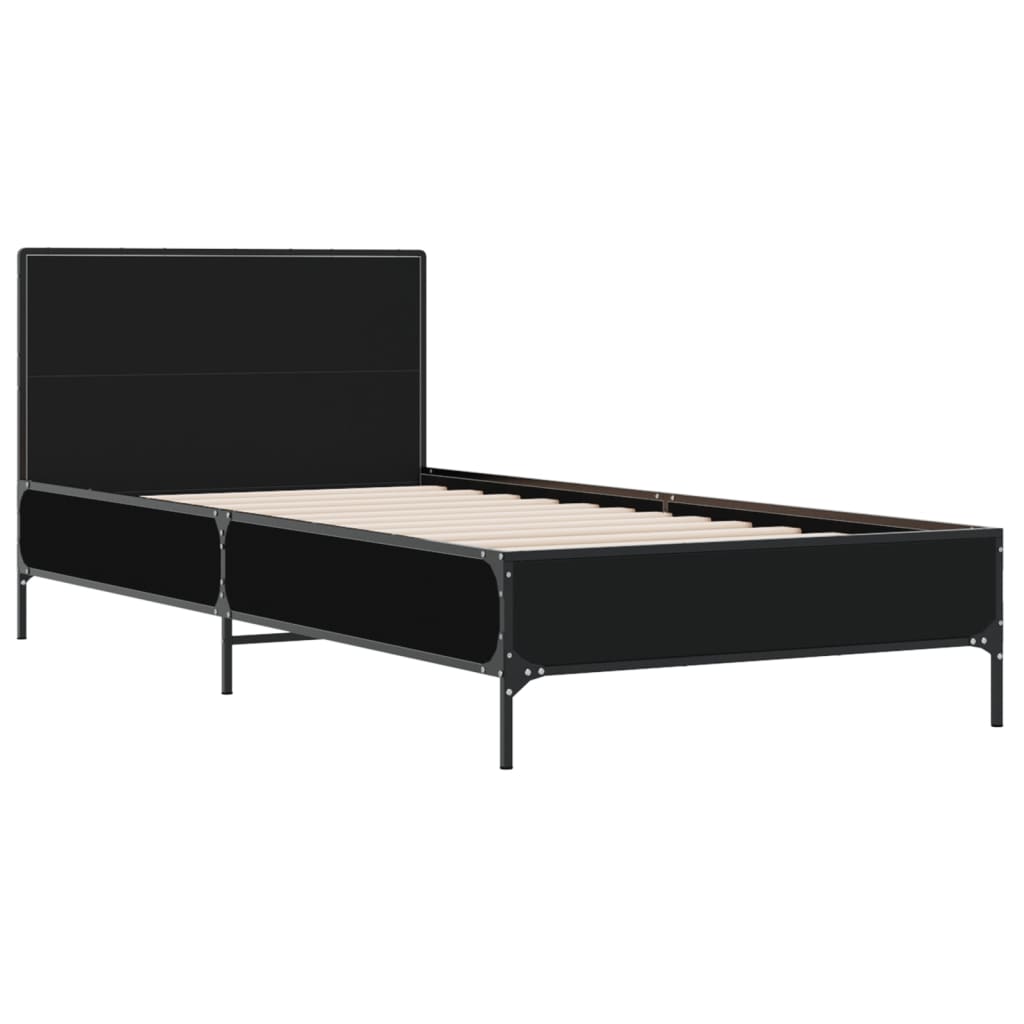 Bed Frame without Mattress Black 90x190 cm