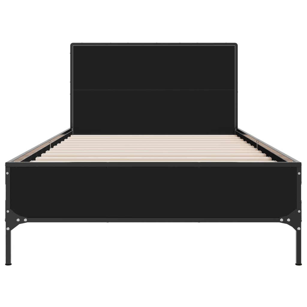 Bed Frame without Mattress Black 90x190 cm