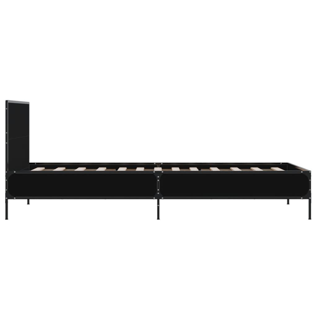 Bed Frame without Mattress Black 90x190 cm