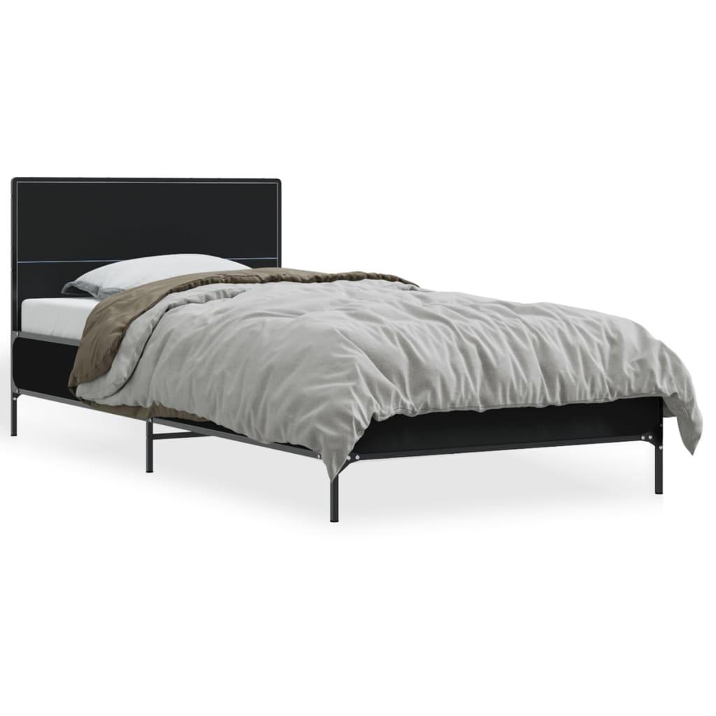 Bed Frame without Mattress Black 90x190 cm