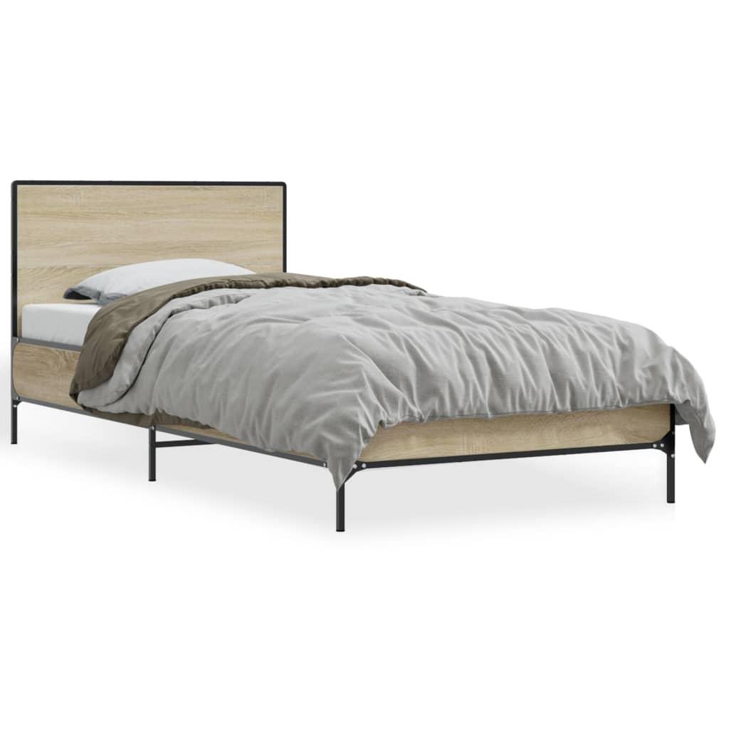 Bed Frame without Mattress Sonoma Oak 90x190 cm