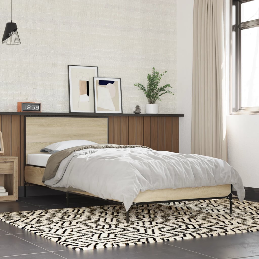 Bed Frame without Mattress Sonoma Oak 90x190 cm