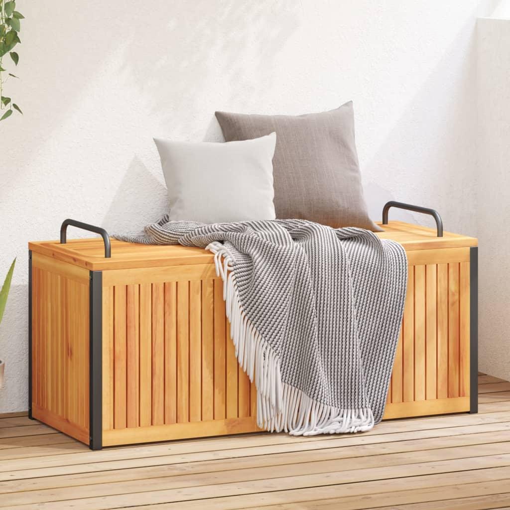 Outdoor Cushion Box 110x45x42/53 cm Solid Wood Acacia and Steel