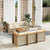 7 Piece Garden Sofa Set with Cushions Beige Poly Rattan