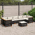 8 Piece Garden Sofa Set with Cushions Black Poly Rattan