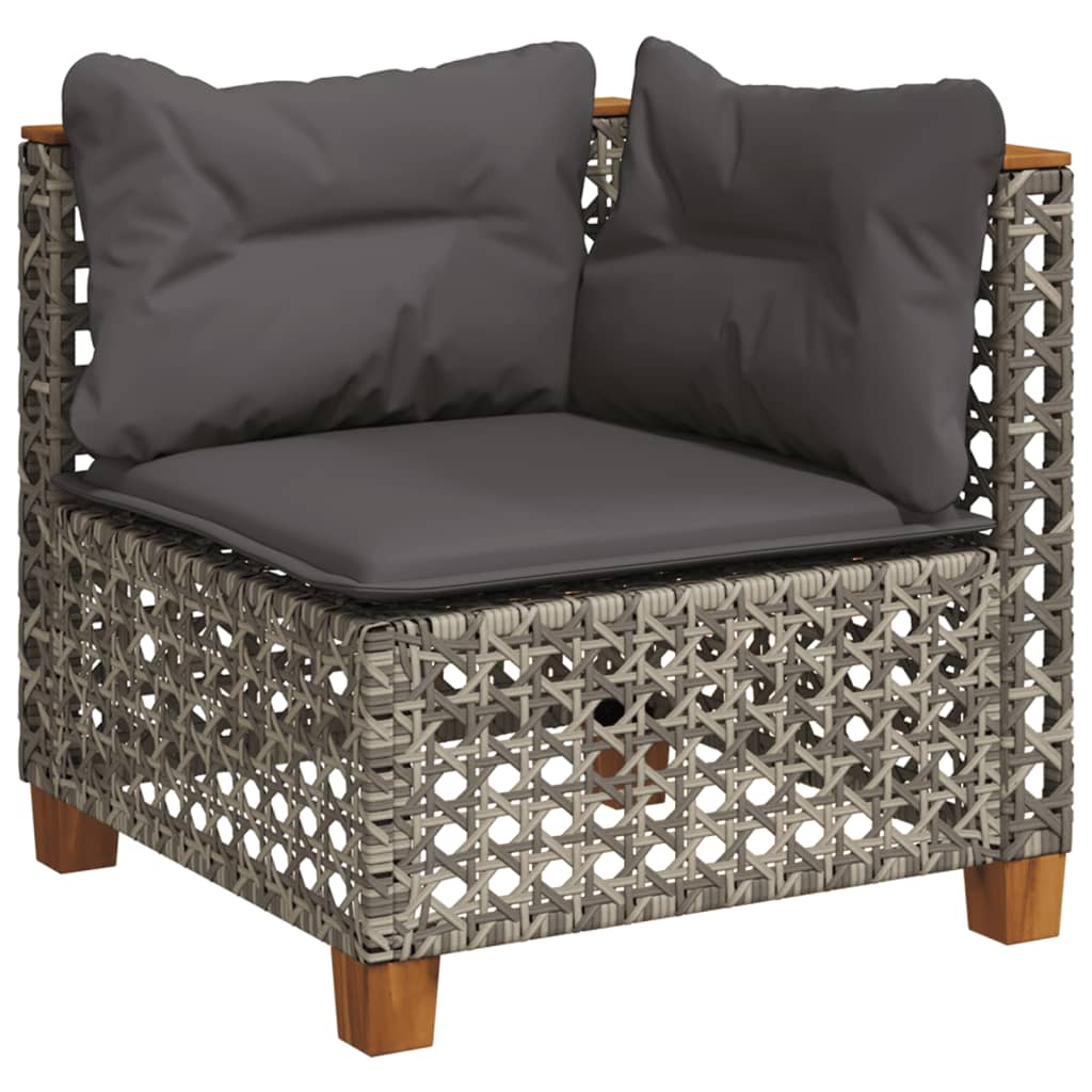 8 Piece Garden Sofa Set with Cushions Grey Poly Rattan