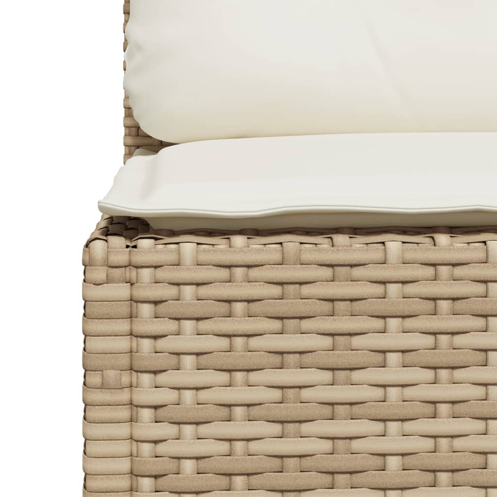 4 Piece Garden Sofa Set with Cushions Beige Poly Rattan
